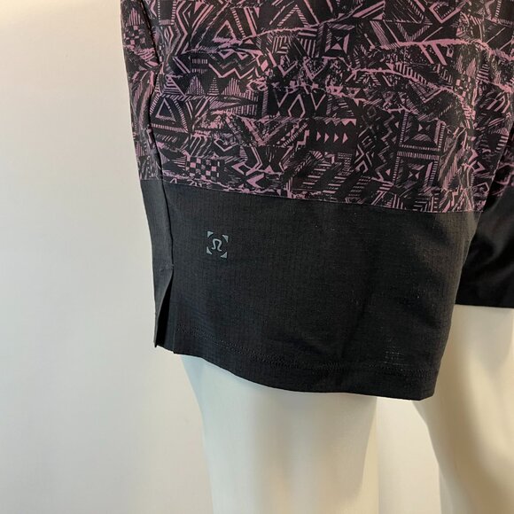 Lululemon Men's Lane Line Swim Short 6" In Geo Vintage Plum Black -Size Medium - Picture 4 of 4